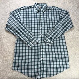 Wrangler Riata Men's Long Sleeve Turquoise Plaid Shirt Large Tall